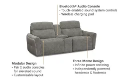 Century Power Loveseat with Audio Console