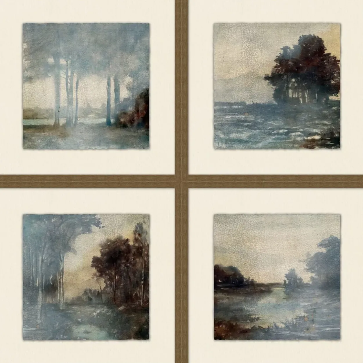 Crackled View Framed Art