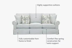 Lillian 88 Inch 3 Seat Sofa