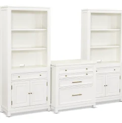 Mabry Bookcase Wall with Lift Top File Cabinet