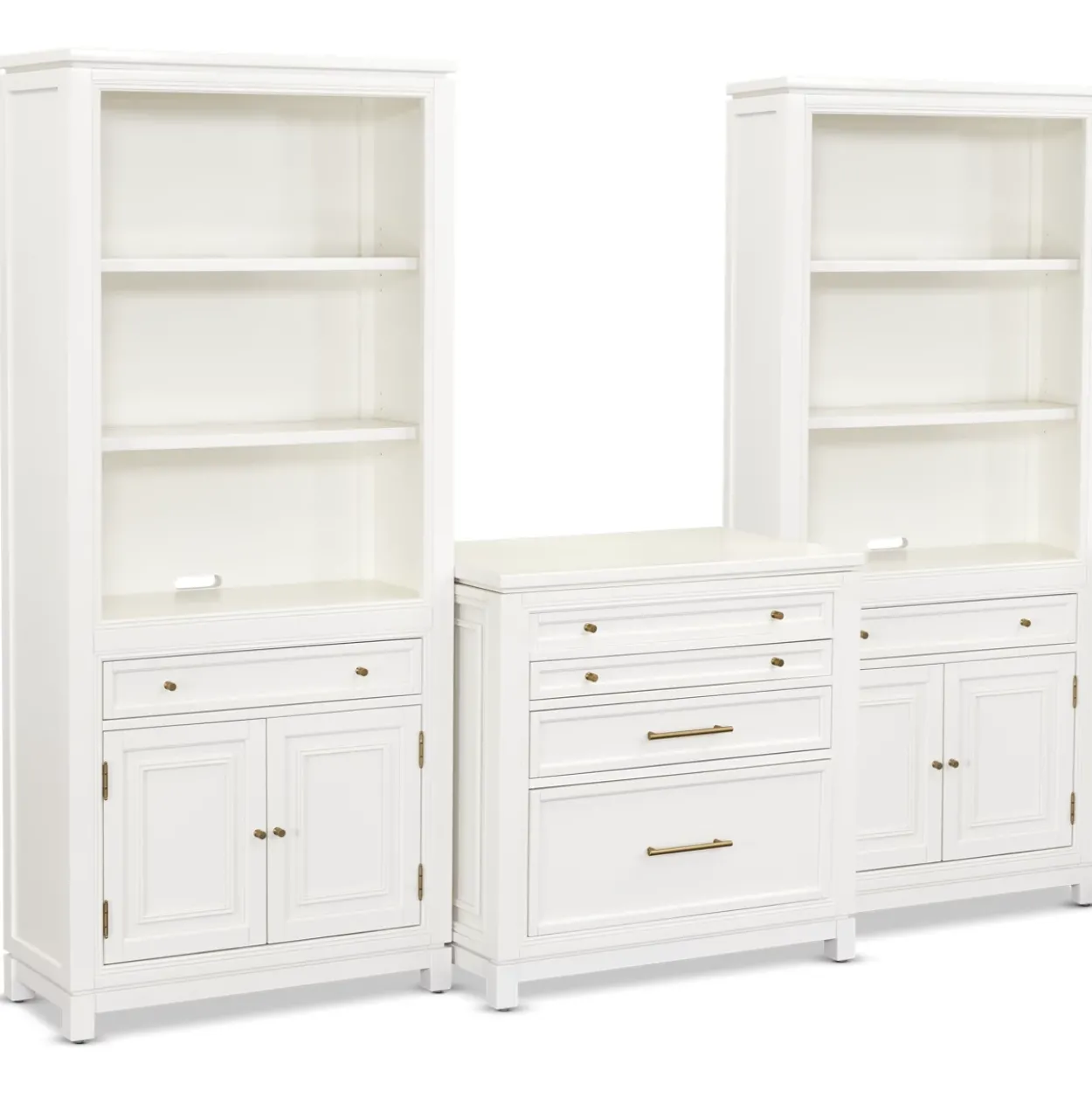 Mabry Bookcase Wall with Lift Top File Cabinet